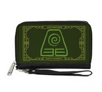 PU Zip Around Wallet Rectangle Avatar the Last Airbender EARTHBENDING EARTH KING