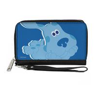 PU Zip Around Wallet Rectangle Blue's Clues Blue Full Body Smiling Pose Blues