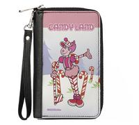 PU Zip Around Wallet Rectangle CANDY LAND Mr. Mint Peppermint Forest Pose Multi