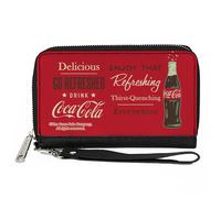 PU Zip Around Wallet Rectangle Coca-Cola ENJOY THAT EVERYWHERE Bottle Red/White/