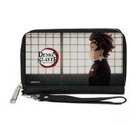 PU Zip Around Wallet Rectangle DEMON SLAYER Tanjiro Kamado Profile Pose and Titl