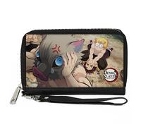 PU Zip Around Wallet Rectangle DEMON SLAYER Three Character Scene and Title Logo