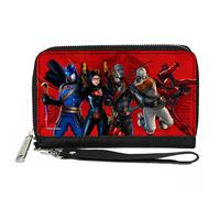 PU Zip Around Wallet Rectangle GI Joe COBRA Agents Group Pose and Logo Reds