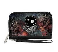 PU Zip Around Wallet Rectangle Grateful Dead Space Your Face/Galaxy