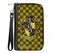 PU Zip Around Wallet Rectangle Harry Potter HUFFLEPUFF Crest Heraldry Checkers G