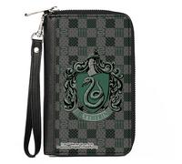 PU Zip Around Wallet Rectangle Harry Potter SLYTHERIN Crest/Heraldry Checkers Gr