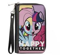 PU Zip Around Wallet Rectangle My Little Pony HAPPY TOGETHER Face Mix Up Blocks
