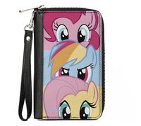 PU Zip Around Wallet Rectangle My Little Pony Pinkie Pie Rainbow Dash Fluttershy