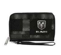 PU Zip Around Wallet Rectangle RAM Logo Armor Black/Grays