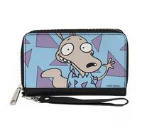 PU Zip Around Wallet Rectangle Rocko's Modern Life Rocko Waving Pose/Triangles B