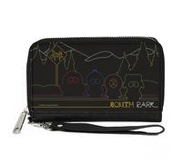 PU Zip Around Wallet Rectangle SOUTH PARK Boys at Bus Line Silhouette Black/Mult