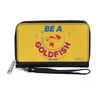 PU Zip Around Wallet Rectangle Ted Lasso BE A GOLDFISH Quote Yellow/Blue/Red