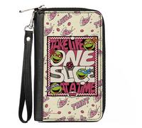 PU Zip Around Wallet Rectangle Teenage Mutant Ninja Turtles TAKE LIFE ONE SLICE