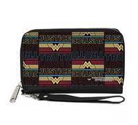 PU Zip Around Wallet Rectangle Wonder Woman 1984 TRUTH LOVE & JUSTICE Black/Blue