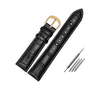 Puasny Cinturino di ricambio in pelle per orologio da donna - Cinturino dal design classico per donna da 12 mm a 20 mm,Oro nero,22 millimetri
