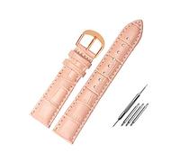 Puasny Cinturino di ricambio in pelle per orologio da donna - Cinturino dal design classico per donna da 12 mm a 20 mm,Oro rosa,18 millimetri