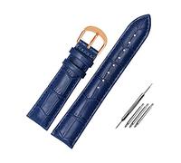 Puasny Cinturino di ricambio in pelle per orologio da donna - Cinturino dal design classico per donna da 12 mm a 20 mm,Oro blu,19 millimetri