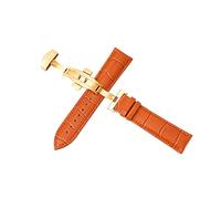 Puasny Cinturino per orologio da uomo con fibbia automatica a farfalla - Cinturino con chiusura deployante a doppia pressione da 12 mm a 24 mm,Fibbia Rose-G L-Bro,21 millimetri