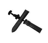 Puasny Cinturino per orologio da uomo con fibbia automatica a farfalla - Cinturino con chiusura deployante a doppia pressione da 12 mm a 24 mm,Fibbia nera nera,21 millimetri