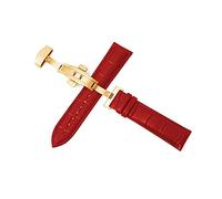 Puasny Cinturino per orologio da uomo con fibbia automatica a farfalla - Cinturino con chiusura deployante a doppia pressione da 12 mm a 24 mm,Fibbia Rose-G rossa,12 millimetri