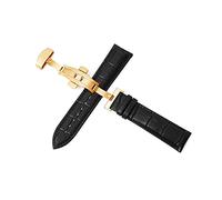 Puasny Cinturino per orologio da uomo con fibbia automatica a farfalla - Cinturino con chiusura deployante a doppia pressione da 12 mm a 24 mm,Fibbia Rose-G nera,20 millimetri