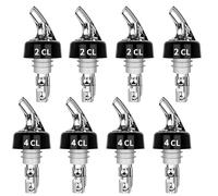 Puasok 8 Pezzi Versatori per Bottiglie 2cl/4cl, Dosatori Automatici per Alcolici, Beccucci Misuratori per Vino, Liquori, Cocktail, Casa, Bar, Feste