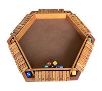 PUB DICE Game - Board in legno multiplayer con coperchio per adulti e bambini | Intellect strategico retrò bar set di viaggi, divertimento educativo matematico, giochi per bere, uso in classe, eventi