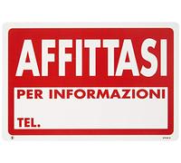 Cartelli Pubblicentro -plastica - affittasi per informazioni tel. - 30x20 cm - 07705010PLB0300X0200