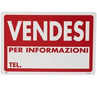 PUBBLICENTRO Cartelli Pubblicentro In Plastica, Bianco Rosso, 30x20 cm