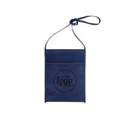 pubblienne 100 Tasca Portabicchieri Personalizzata con Logo o Scritta - Sacca Porta Calici in TNT Personalizzabile Stampa Monocromatica - Porta Bicchieri da Collo (Blu, 100 Personalizzato)