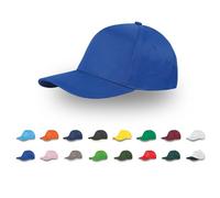 pubblienne 50 Cappelli Personalizzati Logo, Immagine e Testo - Cappellino 100% Cotone Stampa Foto - Cappello Uomo e Donna Visiera Baseball - Gadget Personalizzabili (IT, Testo, Taglia Unica, Blu)