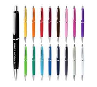 pubblienne Set 100 Penne a Sfera Personalizzate a UV Led con Scritta - Confezione di Penne a Scatto Personalizzabili - Gadget Promozionali Per Ufficio, Fiere, Eventi e Meeting (100, ARANCIONE)