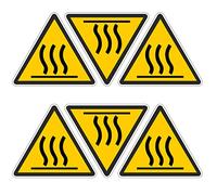 Pubblimania Adesivi Superficie Calde alte temperature pericolo cm 10x11,5 (6 Superficie Calda)