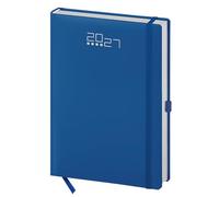 pubblimania Agenda Giornaliera 2027 Professionale A5 Blu Royal, 336 Pagine, Multilingue con Chiusura Elastico, Portapenne e Segnalibro, Diario Planning per Casa, e Lavoro (Blu Royal con Elastico)