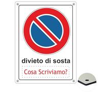 Pubblimania Cartello Divieto di Sosta Personalizzato con Testo, Targa in Alluminio Composito 3mm Resistente UV, Insegna per Parcheggio Privato, Cancello e Condominio (Divieto di Sosta Riservato)