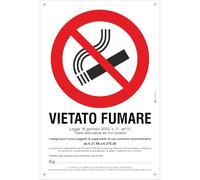 Pubblimania Cartello Vietato Fumare a Norma di Legge, Targa in Alluminio Composito, Spazio Compilabile Responsabile e Sanzioni, per Interno Esterno - Varie Misure (Vietato Fumare)