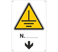 Pubblimania Dispersore di terra | Pericolo Cartello di emergenza e sicurezza in alluminio composito metallo 3 mm di spessore (Cm 20x30) (Dispersore di Terra)