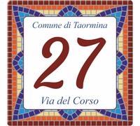 Pubblimania NUMERO CIVICO PERSONALIZZATO TIPO MOSAICO, su alluminio composito da 3 mm con Stampa Resistente in Esterno