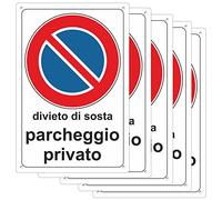 Pubblimania PARCHEGGIO PRIVATO DIVIETO DI SOSTA Cartello in Alluminio per esterno metallo resistente spessore 3 mm (N. 5 Cm 20x30)