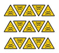 Pubblimania Pericolo di Morte 15 Adesivi di pericolo a triangolo con stampa per esterno/interno lunga durata. (15 Pericolo di Morte)