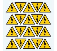 Pubblimania PERICOLO ELETTRICO RISCK ELECTRIC SHOCK Adesivi a triangolo con stampa per esterno/interno. Stampa per durata esterno - interno (Cm 2,6x3 (20 pz))