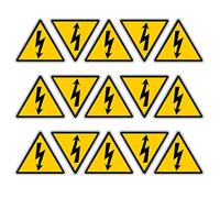 Pubblimania PERICOLO ELETTRICO RISCK ELECTRICK SHOCK 15 Adesivi a triangolo con stampa resistente per esterno/interno al sole o pioggia. (Cm 5,3x5 (15 pz))