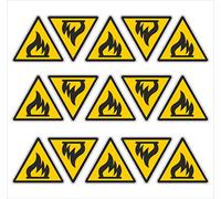Pubblimania Pericolo Incendio materiali infiammabili - Etichette Adesive per esterno interno (15 Materiali Infiammabili)