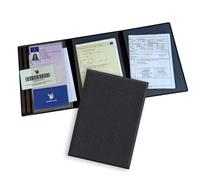 Pubblimania Portadocumenti Auto/Moto 3 Ante + 3 Tasche Portacarte | Custodia FINTO CARBONIO Plastica per Libretto di Circolazione, Patente, Assicurazione e Documenti | Made in Italy (Effetto Carbonio)