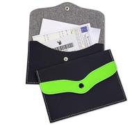 pubblimania Portadocumenti in PVC Tipo Gomma, Chiusura a Bottone. Ideale per assicurazione, Bollo o Documenti da Viaggio (Sagomato Verde Fluo)