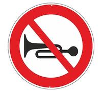 Pubblimania Vietato Suonare il clacson segnaletica stradale cartello segnale in alluminio metallo rotondo spesso 3 mm per esterno Ø 30 (Vietato Suonare il clacson)