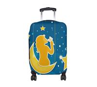 PUBDSKBLDE Custodia protettiva per valigia, motivo: luna e stelle, per bambini, uomini e donne, Come nella foto, Only Luggage Cover Size L