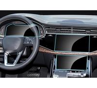 PUBIBD 3 Pezzi Navigation Pellicola Protettiva per Audi Q7/Q8 2020-2024 (Navigation Screen+ Instrument Screen+Lower Screen Air Conditioning), Touch Screen Navigazione Protezione
