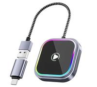 PUBIBD Adattatore Carplay Wireless per Renault Mégane 2017-2025, 2 in 1 CarPlay Dongle Converte Cablato a Wireless, Connessione Automatica Plug&Play Convertitore