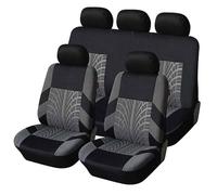 PUBIBD Auto Set Coprisedili per Toyota Hilux Double Cab 8.Generation 2015-2021, Traspirante Antiscivolo Protezioni per Sedili, Coprisedile Anteriori E Posteriori Set Completo Durevole,B Grey